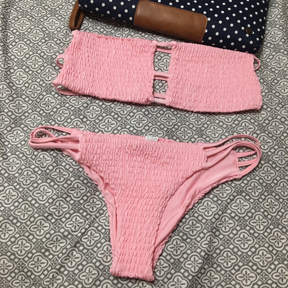 Pink bathing suit bikini